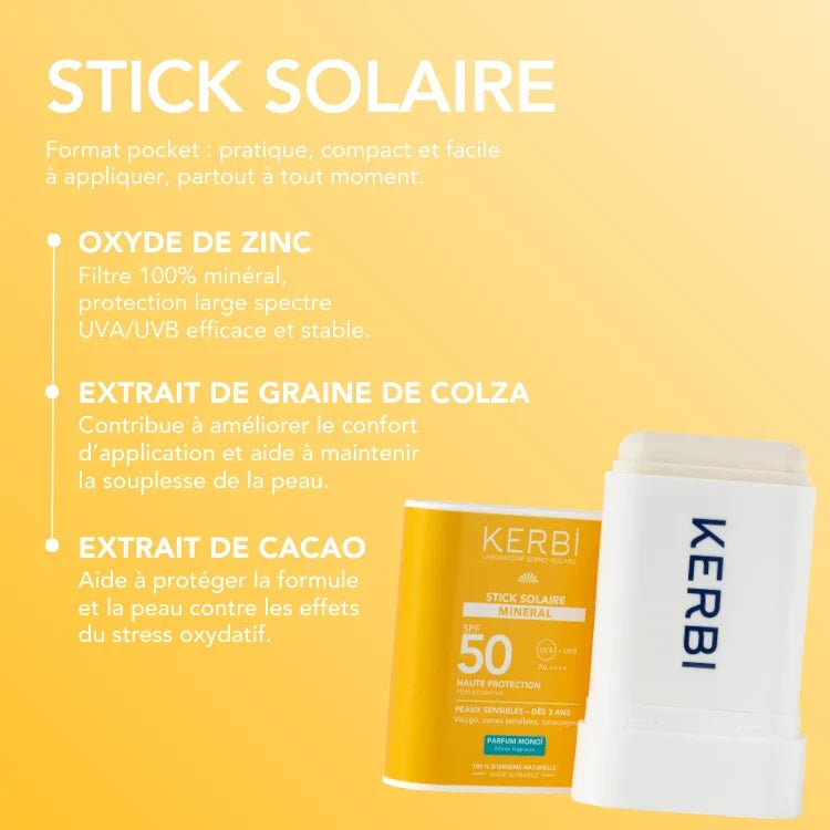 Stick Solaire Minérale SPF50 - Parfum Monoï