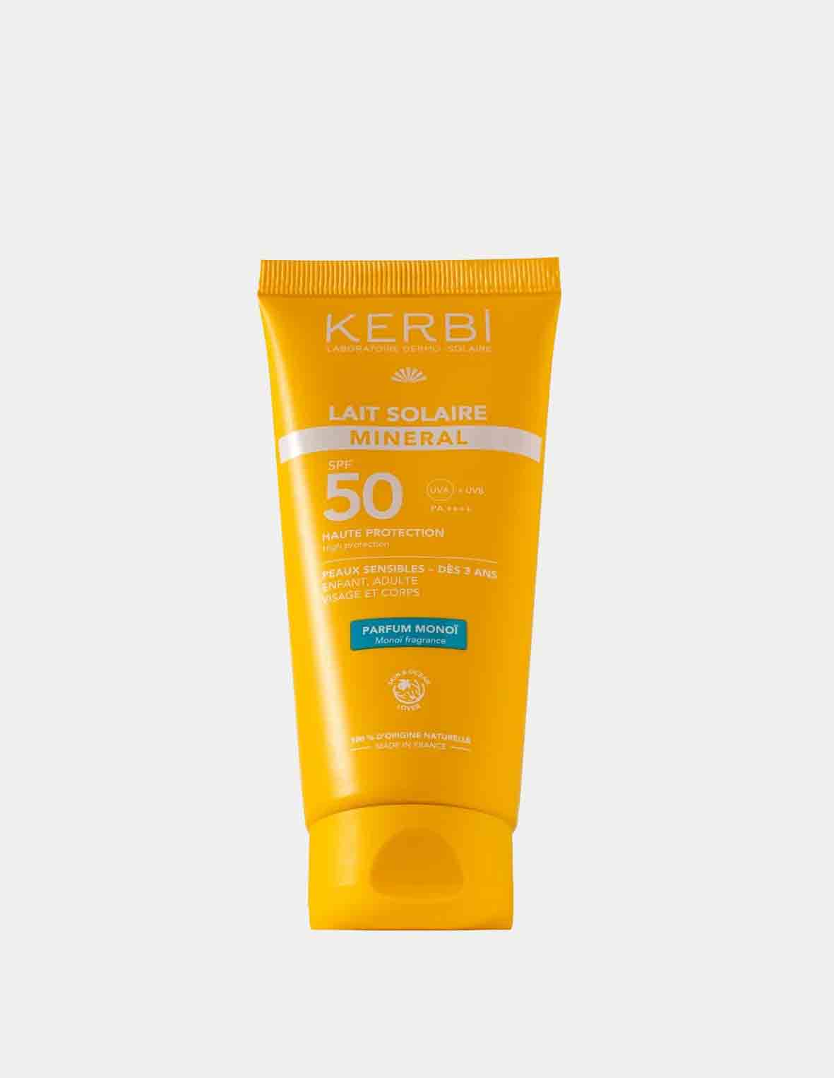 Lait Solaire Minéral SPF50 – Parfum Monoï