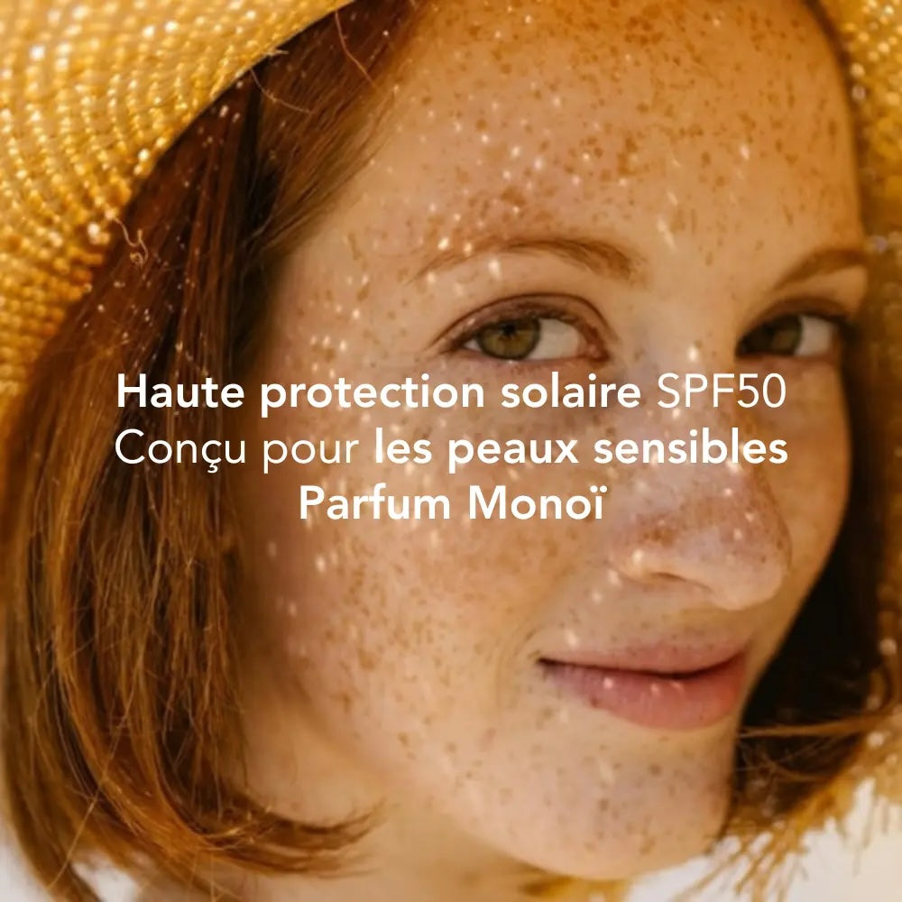 Lait Solaire Minéral SPF50 – Parfum Monoï