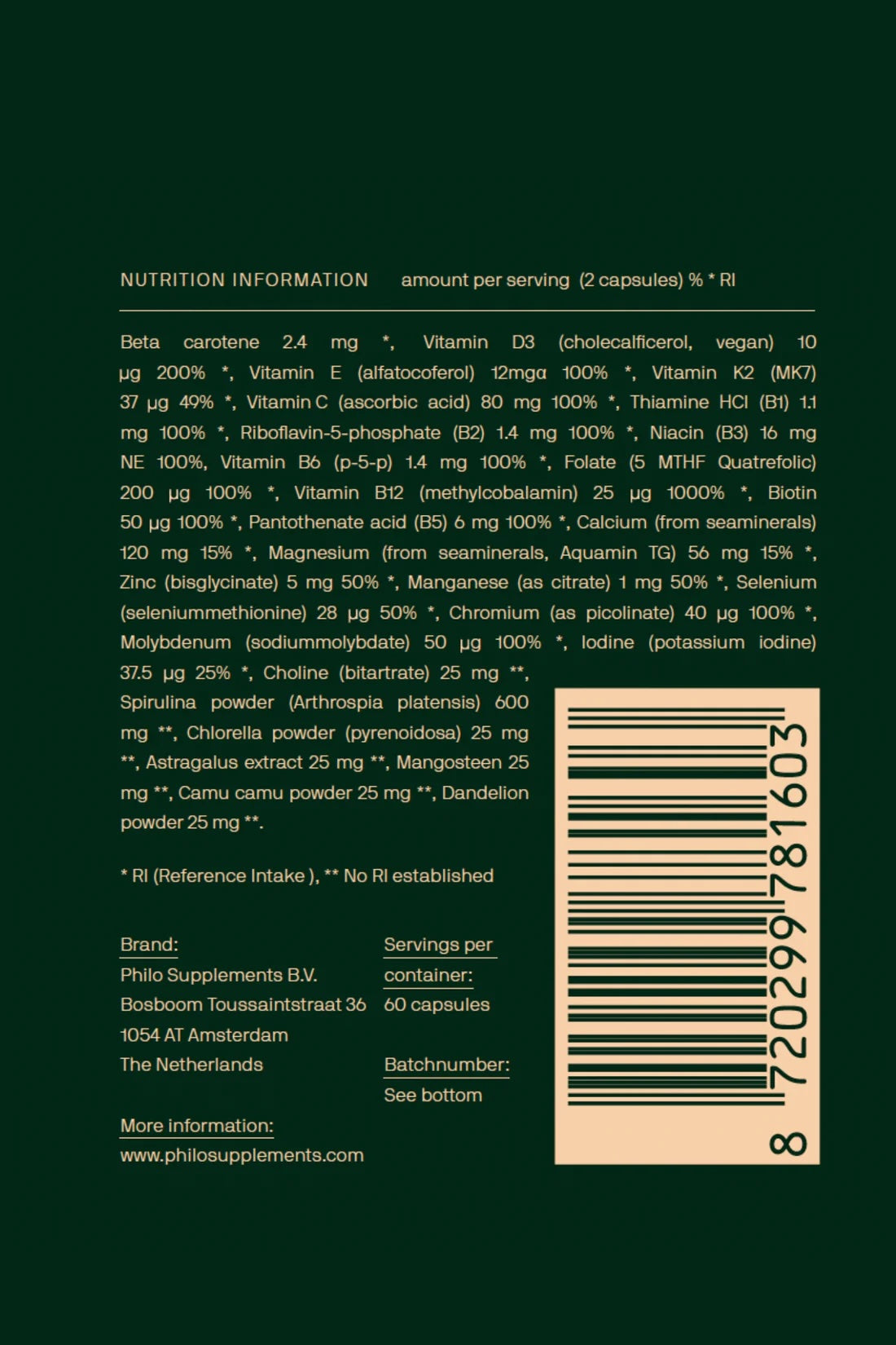 "Multi Green" Nahrungsergänzung